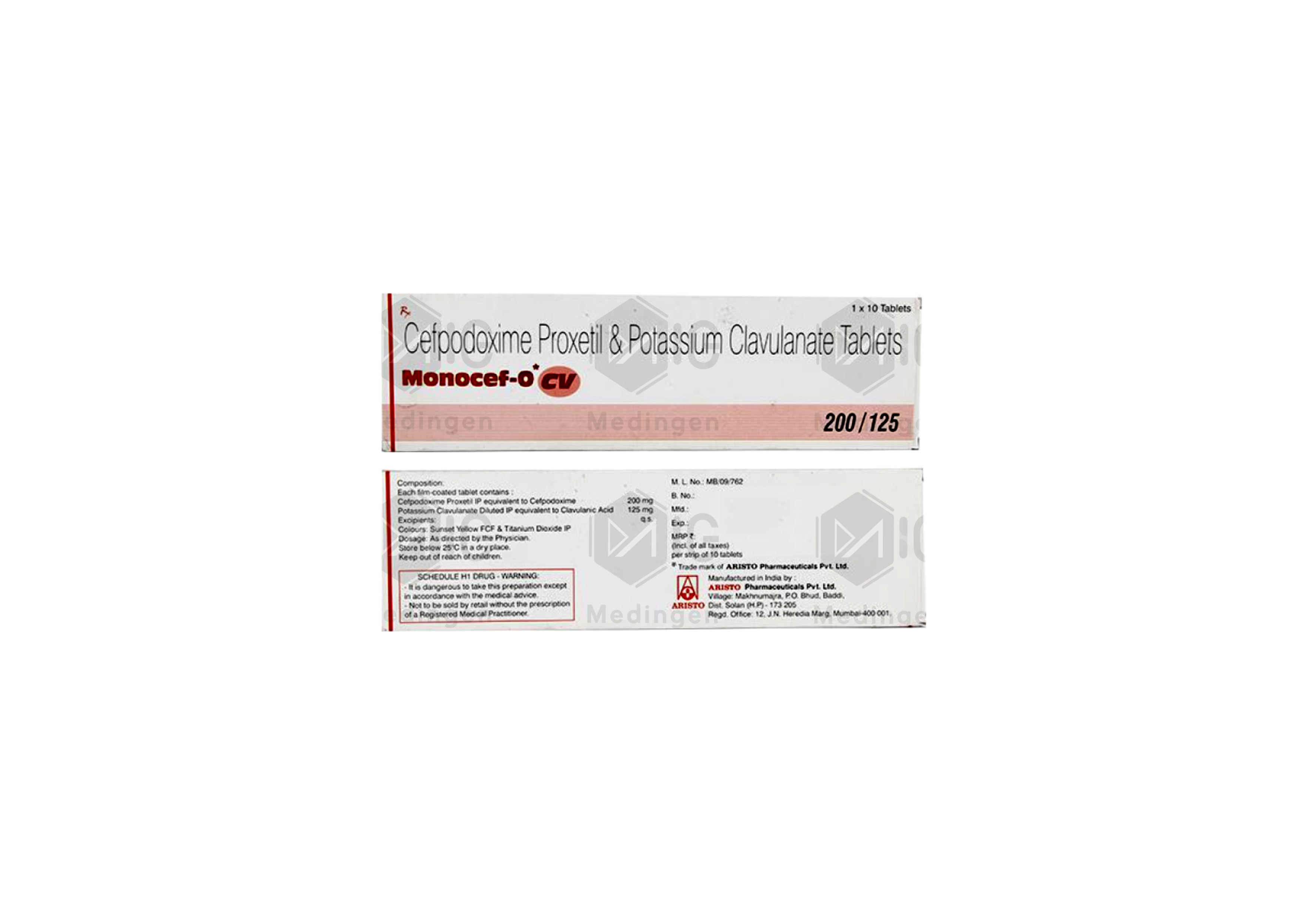 MONOCEF O CV 200/125MG